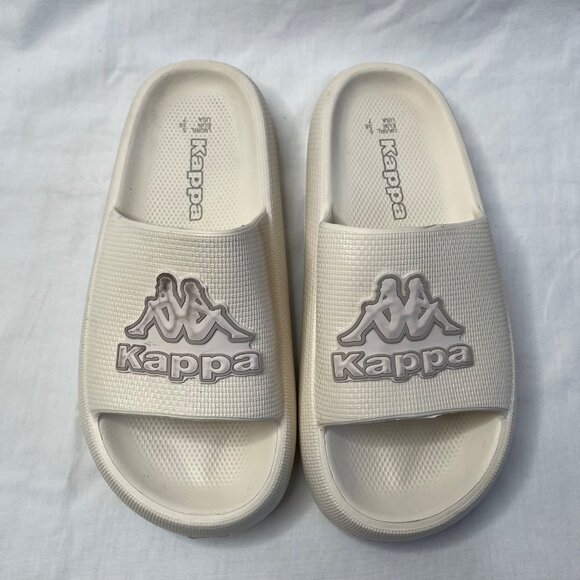 Kappa womens EggShell White Logo Slide Sandals Size 7 US 5 UK 38EU - Picture 3 of 10